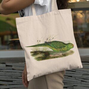 Ground Parrot Vintage Print Graphic Canvas Tote Bag